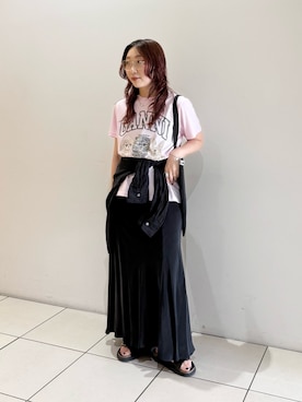 「URBAN RESEARCH（アーバンリサーチ）のキュプラバイアススカート（スカート）」を使った、shokoさん（レディース・157cm）の夏コーディネート