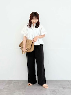 「白ブラウス」｜shokoさん（レディース・157cm）の夏コーディネート