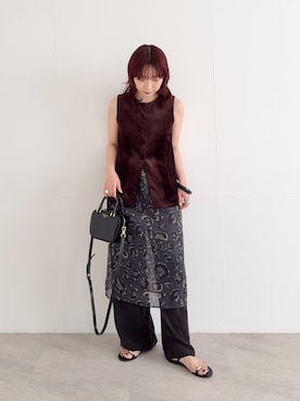 「URBAN RESEARCH（アーバンリサーチ）のCHRISTIAN VILLA　エナメルカーフレザーショルダーバッグ（ショルダーバッグ）」を使った、shokoさん（レディース・157cm）の秋コーディネート