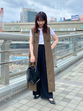 「PIENI（ピエニ）のPIENI　KUU（トートバッグ）」を使った、shokoさん（レディース・157cm）の夏コーディネート