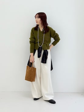 「URBAN RESEARCH（アーバンリサーチ）のスエードミニトートバッグ（トートバッグ）」を使った、shokoさん（レディース・157cm）の冬コーディネート