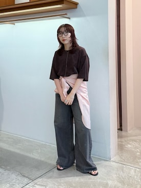 「アイテム（メガネ）」を使った、shokoさん（レディース・157cm）の秋コーディネート