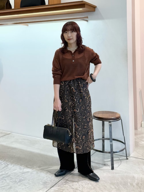 URBAN RESEARCH スカート レオパードプリントレイヤードスカート  