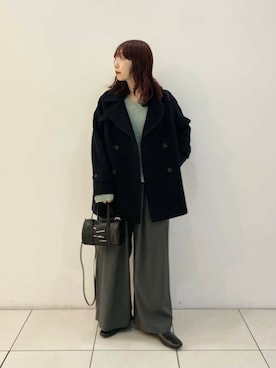 「アイテム（ピーコート）」を使った、shokoさん（レディース・157cm）の冬コーディネート