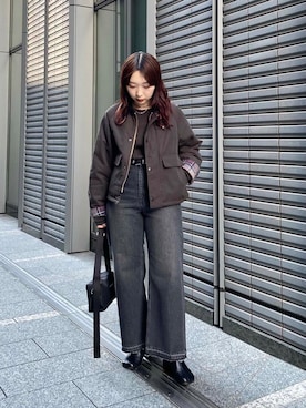 「バブアー」｜「アイテム（その他アウター）」を使った、shokoさん（レディース・157cm）の秋コーディネート
