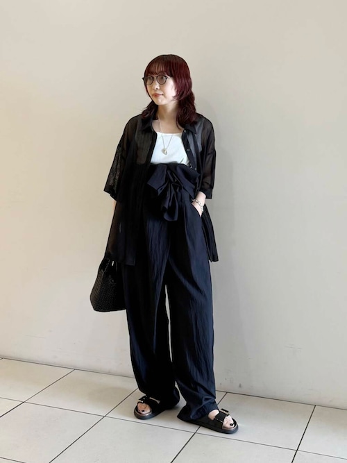 メッシュ編みレザートートバッグ