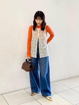 「URBAN RESEARCH（アーバンリサーチ）の2wayコードレースベスト（ベスト）」を使った、shokoさん（レディース・157cm）の夏コーディネート