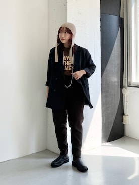「アイテム（キャップ）」を使った、shokoさん（レディース・157cm）の秋コーディネート