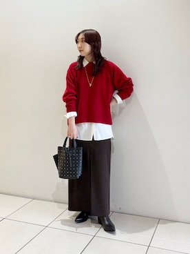 「アイテム（ネックレス）」を使った、shokoさん（レディース・157cm）の冬コーディネート