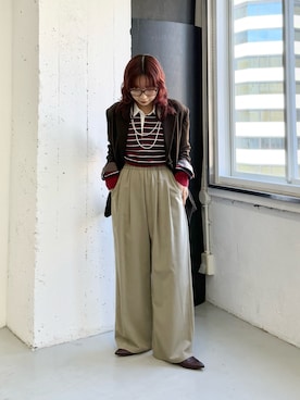 「アイテム（テーラードジャケット）」を使った、shokoさん（レディース・157cm）の秋コーディネート