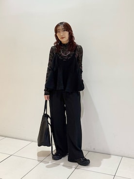 「アイテム（トートバッグ）」を使った、shokoさん（レディース・157cm）の秋コーディネート