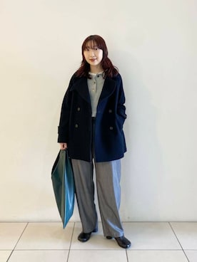 「アイテム（ピーコート）」を使った、shokoさん（レディース・157cm）の冬コーディネート