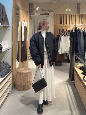 「アイテム（MA-1）」を使った、TAKAZAWA_160cmさん（レディース・160cm）の冬コーディネート