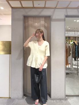 「ぺプラムトップス」｜「アイテム（グレー系）」を使った、TAKAZAWA_160cmさん（レディース・160cm）の夏コーディネート