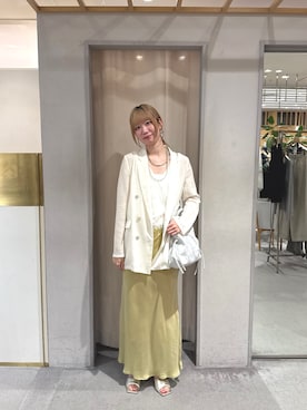 「アイテム（スカート、イエロー系）」を使った、TAKAZAWA_160cmさん（レディース・160cm）の夏コーディネート