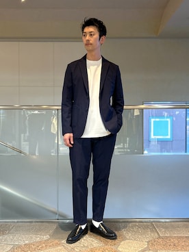 「JUNRED（ジュンレッド）のアイテム（スラックス）」を使った、SiNさん（メンズ・177cm）の春コーディネート