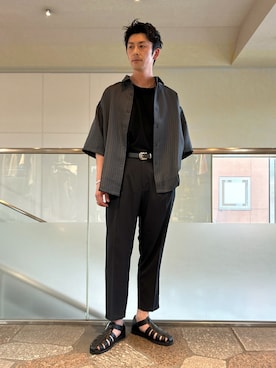 「JUNRED（ジュンレッド）のアイテム（サンダル）」を使った、SiNさん（メンズ・177cm）の春コーディネート