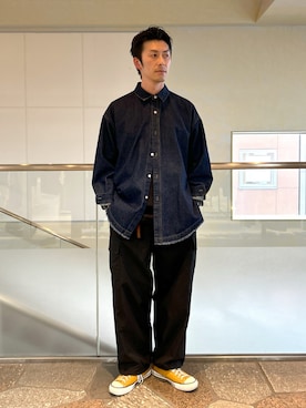 「JUNRED（ジュンレッド）のアイテム（カーゴパンツ）」を使った、SiNさん（メンズ・177cm）の春コーディネート