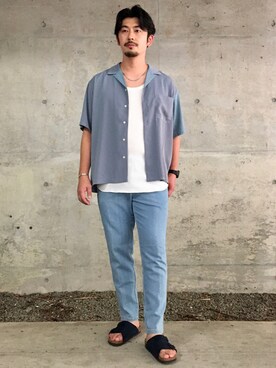 「JUNRED（ジュンレッド）のアイテム（タンクトップ）」を使った、SiNさん（メンズ・178cm）の夏コーディネート