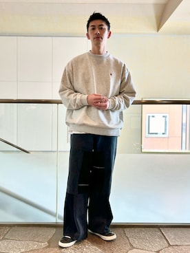 「JUNRED（ジュンレッド）のアイテム（スウェット）」を使った、SiNさん（メンズ・177cm）の春コーディネート