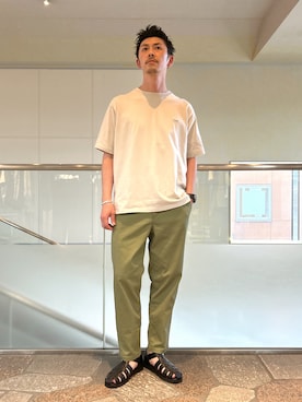 「JUNRED（ジュンレッド）のアイテム（サンダル）」を使った、SiNさん（メンズ・177cm）の夏コーディネート