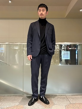 「JUNRED（ジュンレッド）のアイテム（スラックス）」を使った、SiNさん（メンズ・177cm）の冬コーディネート