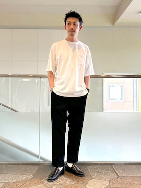 「JUNRED（ジュンレッド）のアイテム（Tシャツ/カットソー）」を使った、SiNさん（メンズ・177cm）の夏コーディネート