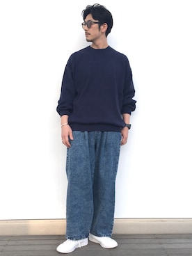 「JUNRED（ジュンレッド）のアイテム（ニット/セーター）」を使った、SiNさん（メンズ・178cm）の春コーディネート