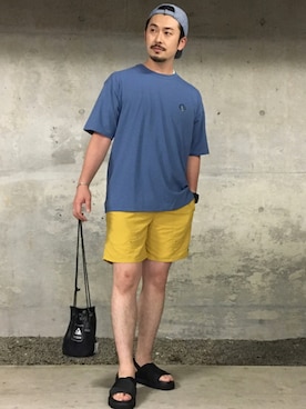 「JUNRED（ジュンレッド）のアイテム（キャップ）」を使った、SiNさん（メンズ・178cm）の夏コーディネート