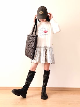 「MAKE YOUR DAY（メイクユアデイ）のアイテム」を使った、kanon31vさん（キッズ・148cm）の冬コーディネート