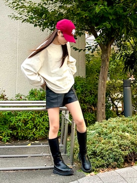 「アイテム（キャップ）」を使った、kanon31vさん（キッズ・148cm）の秋コーディネート