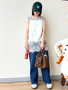 「NEW ERA（ニューエラ）のアイテム」を使った、kanon31vさん（キッズ・153cm）の夏コーディネート