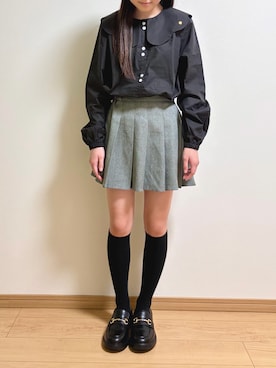 「アイテム（ローファー）」を使った、kanon31vさん（キッズ・148cm）の秋コーディネート