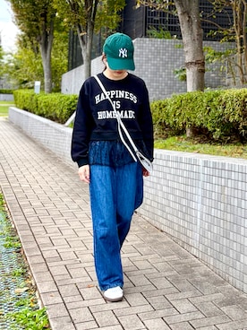 「アイテム（スニーカー）」を使った、kanon31vさん（キッズ・148cm）の秋コーディネート