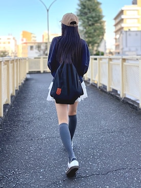 「アイテム（バックパック/リュック）」を使った、kanon31vさん（キッズ・150cm）の春コーディネート