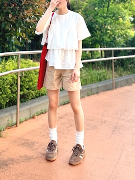 「アイテム（キャップ）」を使った、kanon31vさん（キッズ・150cm）の春コーディネート