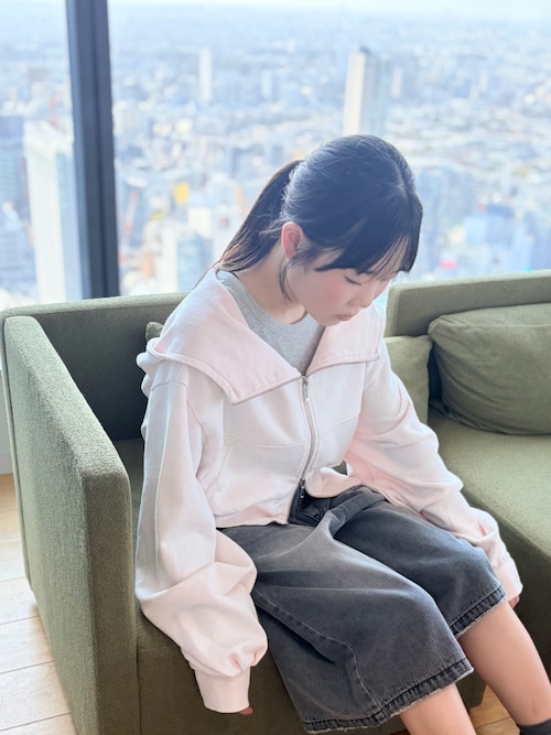 UVカットなのに、ちゃんとあざとい。】UV裏毛フーディ（ショート丈