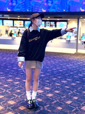 「アイテム（スウェット）」を使った、kanon31vさん（キッズ・148cm）の冬コーディネート