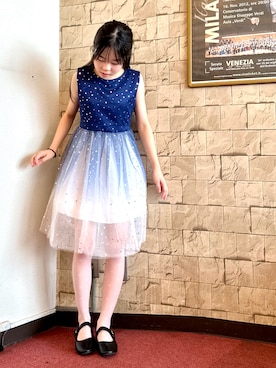 「アイテム（ドレス）」を使った、kanon31vさん（キッズ・148cm）の秋コーディネート