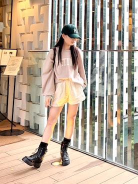 「アイテム（ライダースジャケット）」を使った、kanon31vさん（キッズ・148cm）の秋コーディネート