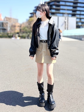 「アイテム（バックパック/リュック）」を使った、kanon31vさん（キッズ・150cm）の春コーディネート