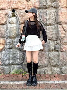 「アイテム（スカート）」を使った、kanon31vさん（キッズ・148cm）の秋コーディネート