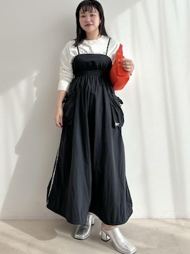 「ロング」｜「アイテム（その他シューズ）」を使った、MAIさん（レディース・154cm）の冬コーディネート