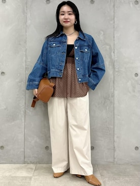 「ショート」｜「アイテム（ジャケット/アウター）」を使った、MAIさん（レディース・154cm）の春コーディネート