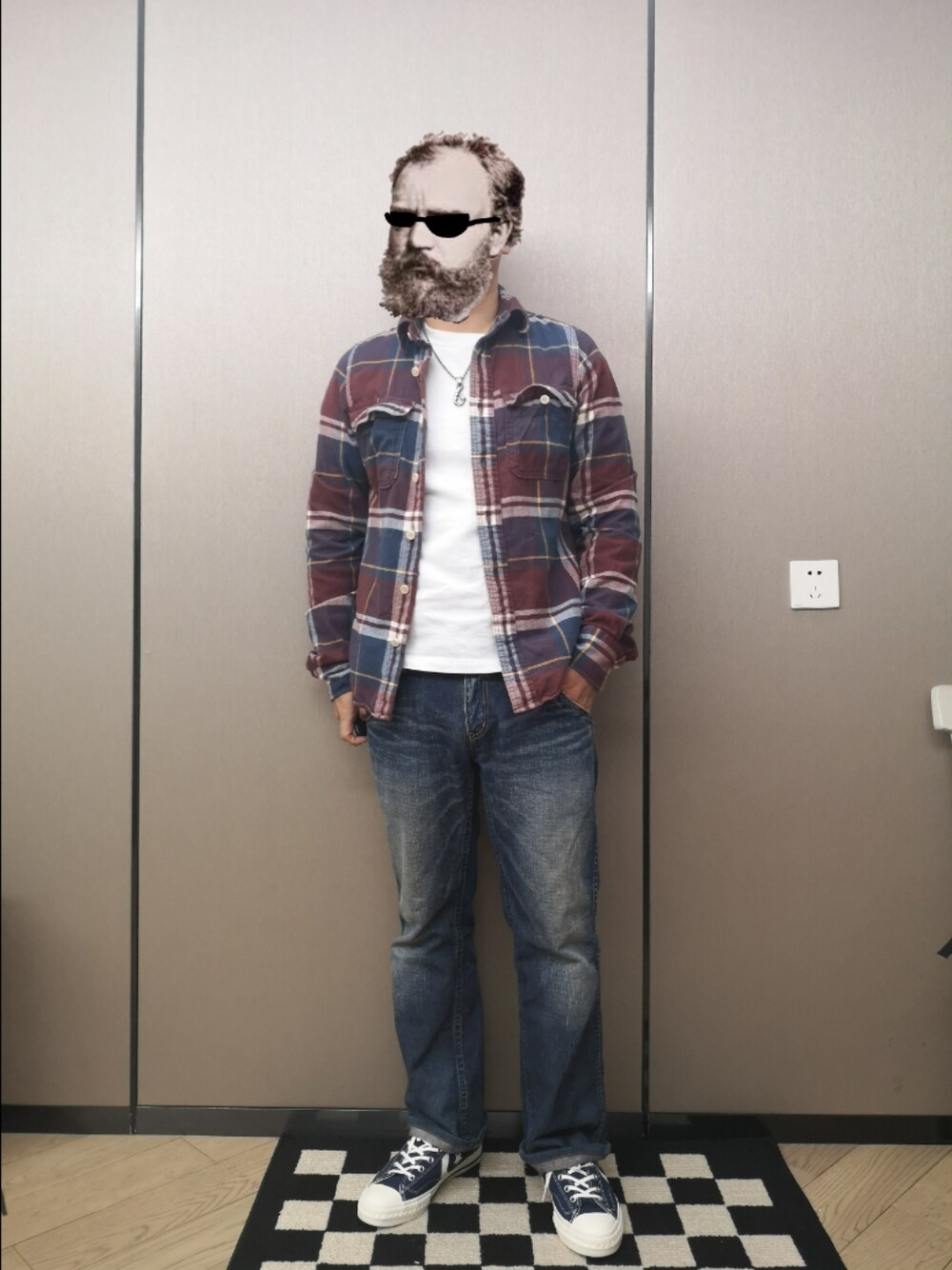 「Johnbullのsize:L（デニムパンツ、ブルー系）」を使った、octopusmanさん（メンズ・170cm）の冬コーディネートの1枚目の写真