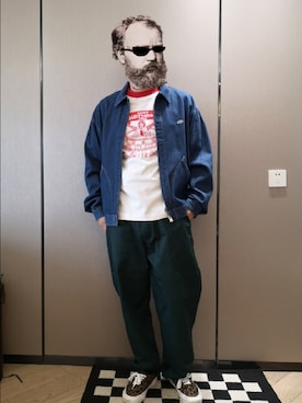 「DANTON（ダントン）のアイテム（デニムジャケット）」を使った、octopusmanさん（メンズ・170cm）の冬コーディネート