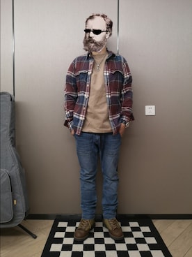 「ROKX（ロックス）のアイテム（パンツ）」を使った、octopusmanさん（メンズ・170cm）の冬コーディネート