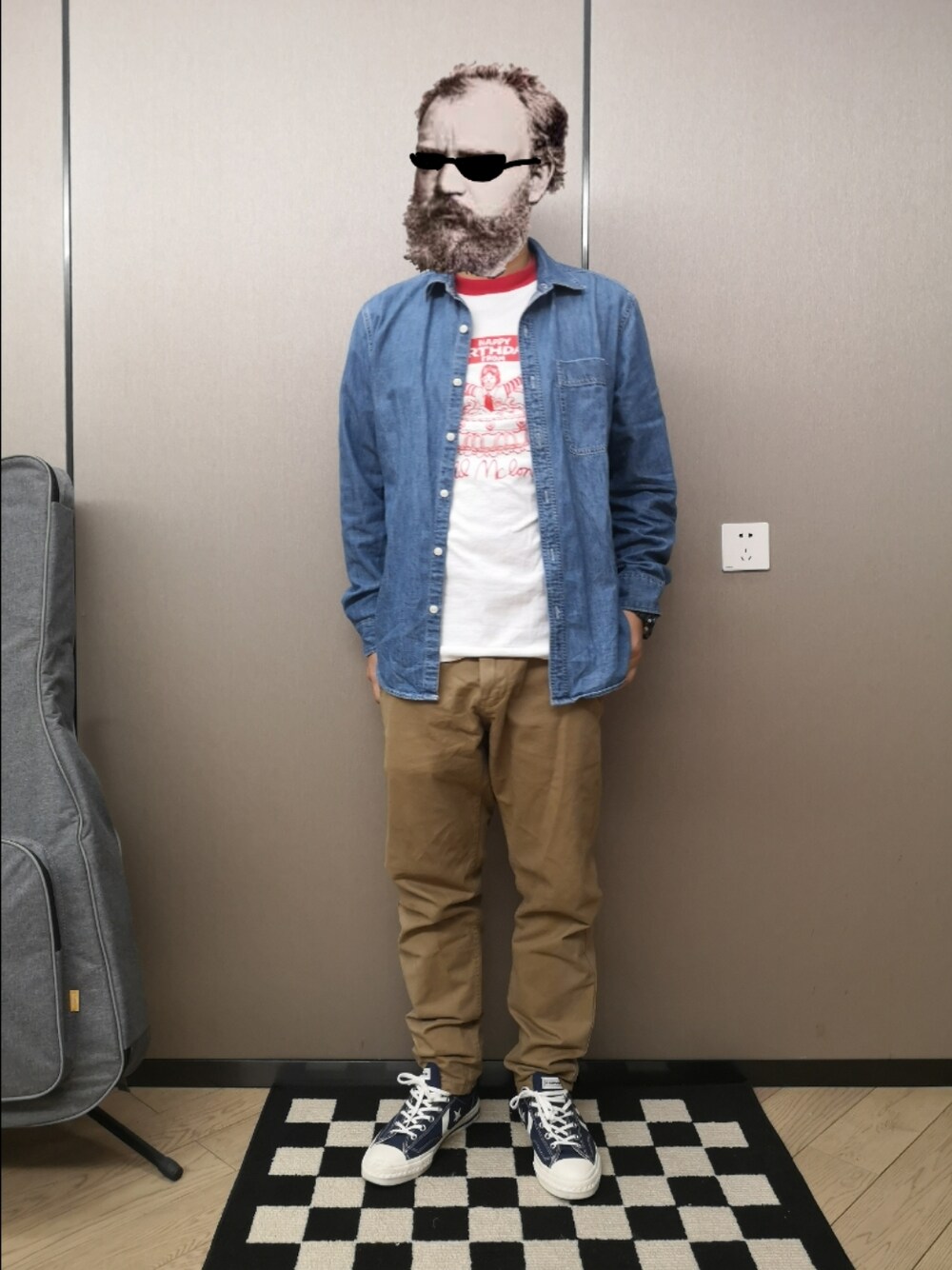 「no brandのsize: 33（チノパンツ、ベージュ系）」を使った、octopusmanさん（メンズ・170cm）の冬コーディネートの1枚目の写真