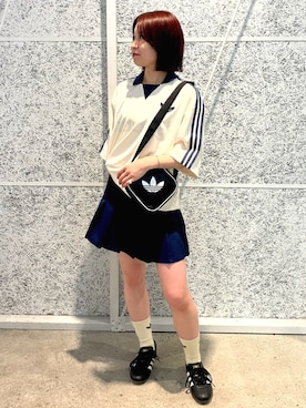 「アディダスオリジナルス」｜「アイテム（ショルダーバッグ）」を使った、MIさん（レディース・158cm）の夏コーディネート
