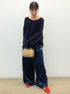 「adidas（アディダス）のアイテム（スウェットパンツ）」を使った、MIさん（レディース・158cm）の秋コーディネート